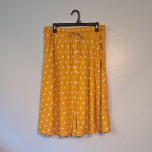 LuLaRoe Mustard Polka Dot A-Line Skirt
